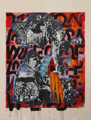 Schriftbild, 2024 / Öl auf Leinwand / 200x150 cm